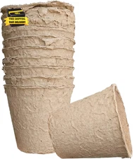 Biodegradable Peat Pots Set (10-Piece) - Brown, 3" X 3 1/4" - Ideal for Indoor/O