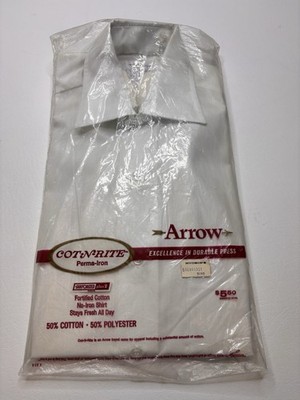 VTG Dead Stock ''Arrow'' Sanforized/Plus 2 White ''Cot-N-Rite  14-30