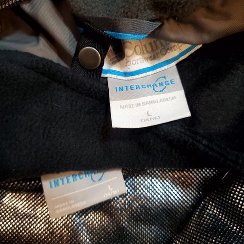 Columbia Interchange Jacket Boys Large (14-16) Gray Black Omni-Heat Omni-Tech - Picture 12 of 12