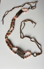Vintage Beaded Leather Belt Boho 72