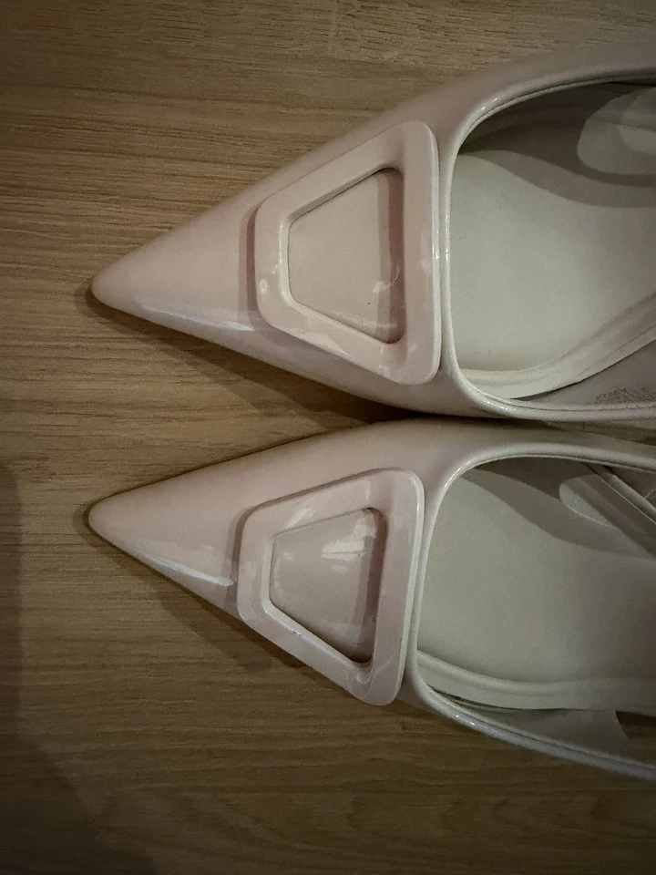 Escarpins Primark slingback écru boucle géométrique - Photo 3/4