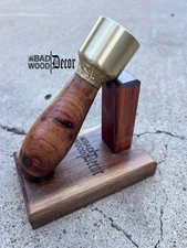 Bad-Wood Decor Handmade Brass Mallet with Display Stand
