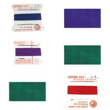 Griffin Silk Bead Cord 6 Pack Jewel Tone Colors, Sizes 4 6