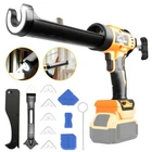 Cordless Caulking Gun for Dewalt 20V Batteries, No-Drip Caulking Gun with LED