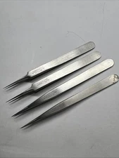 A. Dumont & Fils Watchmaking Tweezers Lot Of 4 No. 5, No. 3c, No. 3 