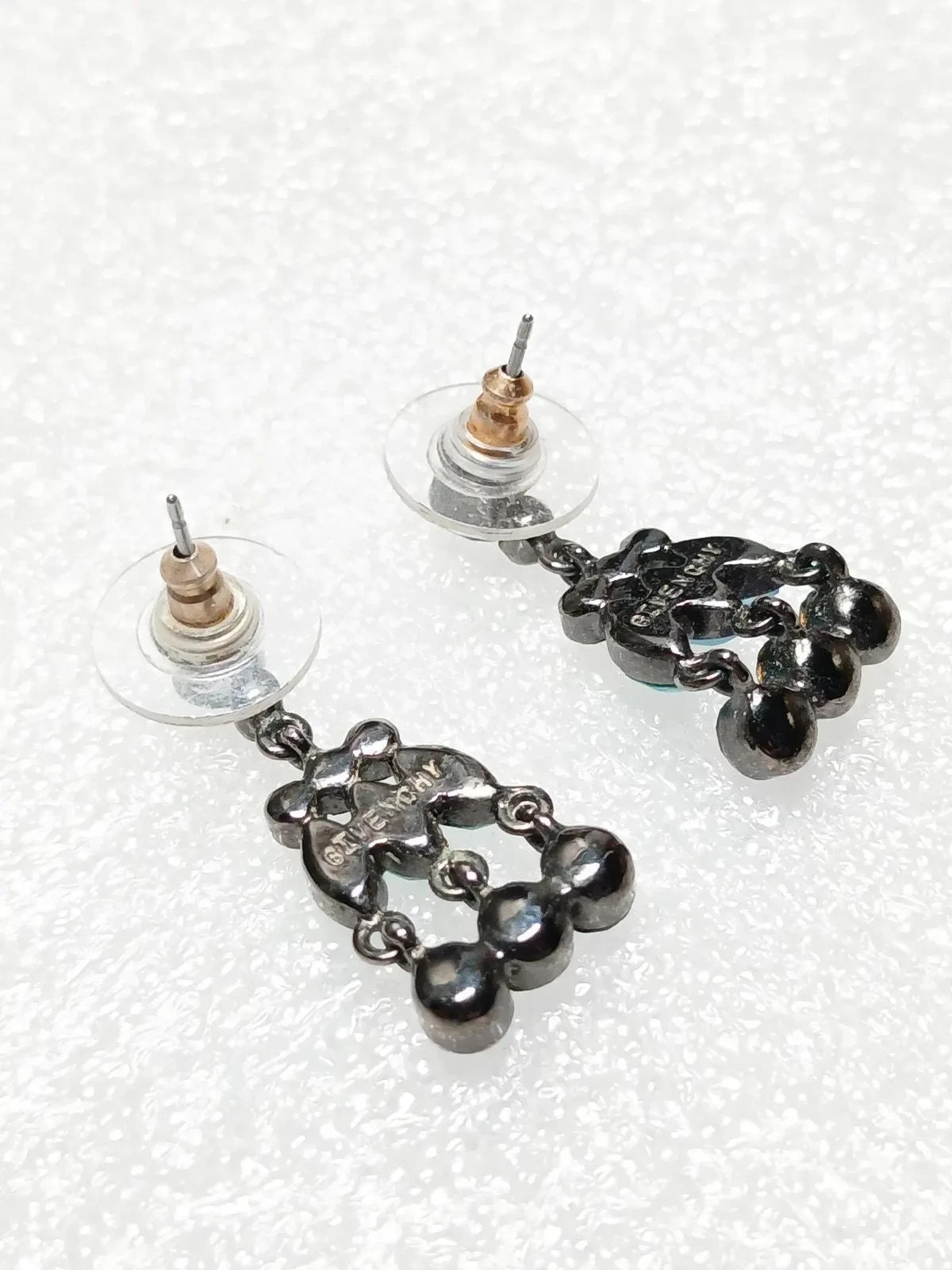 Givenchy Gemstone Dangle Earrings Bow Design Blue… - image 11