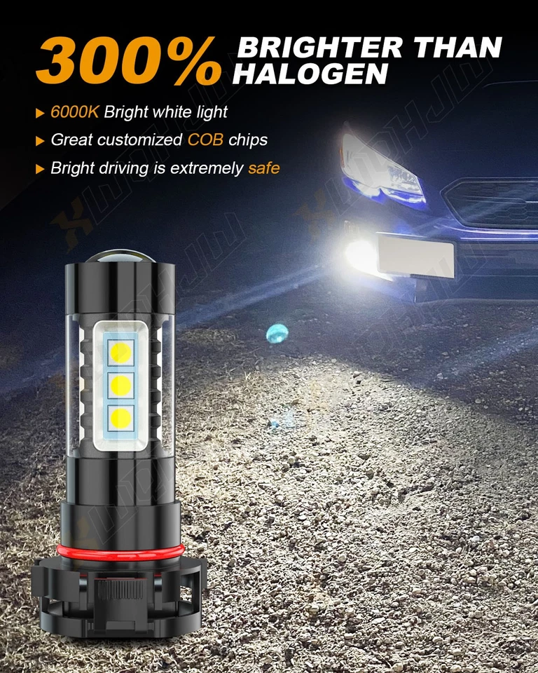 For Chrysler Town & Country 2010-2015 2016 LED Headlights Fog Light Bulbs 2x - Image 4 of 4