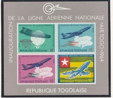 Togo  bloc  avion ligna aérienne nationale Air-Togo  1964  num 14  **