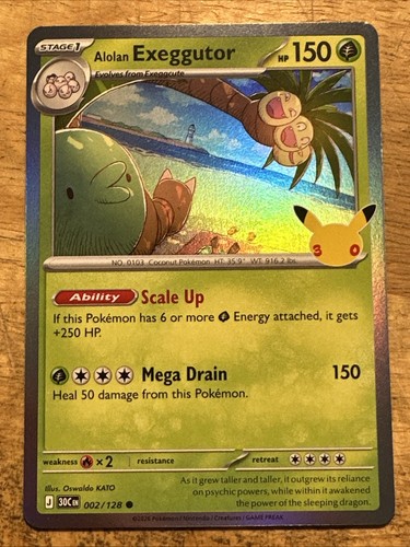Alolan Exeggutor 002/128 Holo 30C EN 30th Anniversary NM/M Pokemon Card