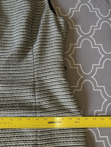 Calvin Klein Sleeveless Tweed Dress LARGE Metallic Silver Black Stripes Career - Picture 7 of 11