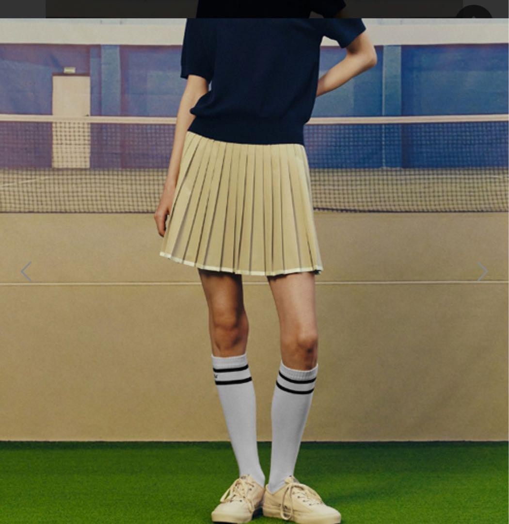 ☆送料・関税込☆MARITHE★MOUVEMENT W BANDING PLEATS SKIRT★ MARITHE FRANCOIS GIRBAUD Banding Pleats Skirt Beige S Size