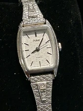 Vintage Pulsar Rectangular Quartz Watch – Silver Dial – New Battery – Gift Ready