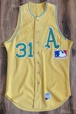 Game Worn Used Jersey 1969 Yellow Oakland As Athletics Jersey Tartabull