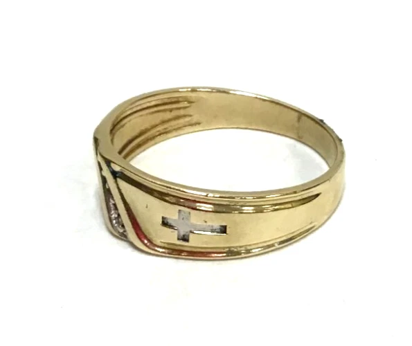 (MA3) Men's 10k Two-Tone Gold 3.5g Diamond 0.03TCW Wedding Band Ring - Size 10 - Image 4 of 4