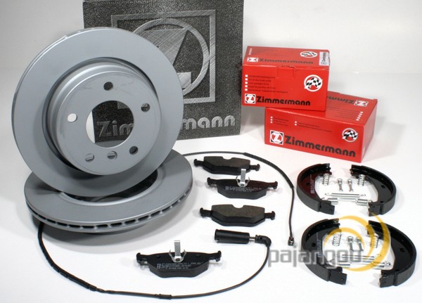 Zimmermann Bremsscheiben Ø 294 Mm + BeläGe + Handbremse Hinten FüR BMW 3Er E46-image