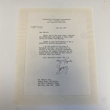 1977 Paramount Pictures Corp. Singed Letter From Barry Diller To Marvin Cane 