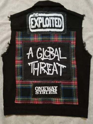 DIY Punk Denim Vest Medium A GLOBAL THREAT, SPECIAL DUTIES, 4 SKINS, INFA RIOT video thumbnail