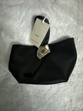 Merit x Brandon Maxwell Black Leather Pouch Handbag NWT Very Classy