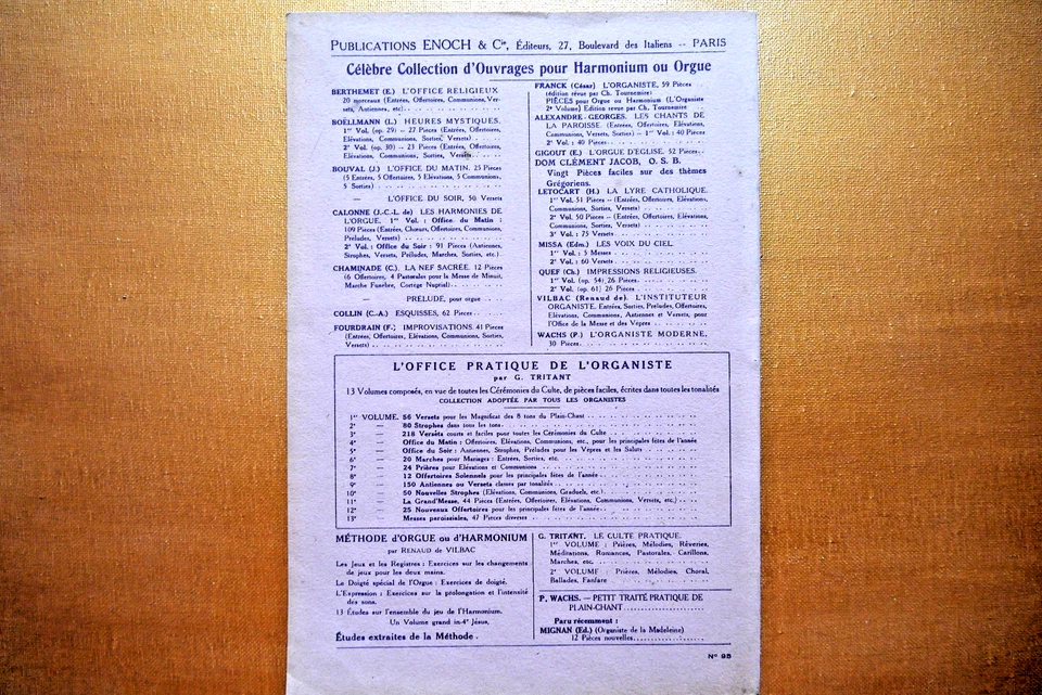 L organiste par Cesar franck , orgue ou harmonium , Enoch editeurs - Photo 2/4
