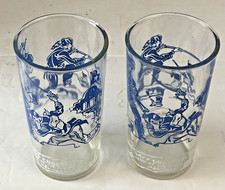 2 Vintage 50s/ 60 s Hazel Atlas Swanky Swig Davy Crockett Juice Glass Tumblers