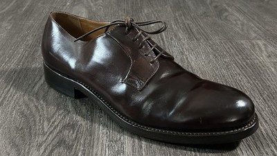 Pantanetti Brown Leather Derby  Man s Shoes Made In Italy Size 46/11 US