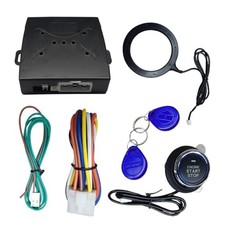 Car Push Engine Start Button Kit, DC12V Automotive Keyless Go System Black