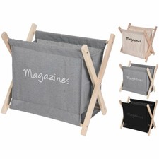 Zeitungsständer Zeitungshalter Zeitungssammler aus Holz und Stoff