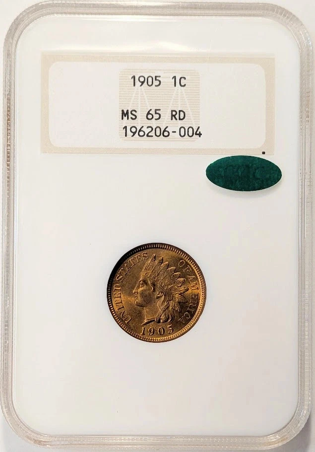 MS 65 Graded 1905 Year Indian Head Small Cents (1859-1909) for