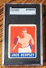 JACK DEMPSEY 1948 Leaf Gum Co Boxing #1 Proof Error Missing Black Ink Unique SGC