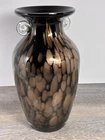 Vintage Murano Venetian Art Glass Vase Black Glass Vase copper Flecks