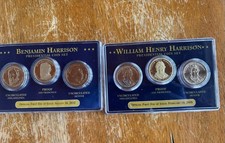 Benjamin AND William Henry Harrison Presidential Coin Sets Uncirc. P+D, Proof S