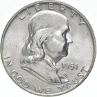 1951-D Franklin Half Dollar AU 90% Silver *7834