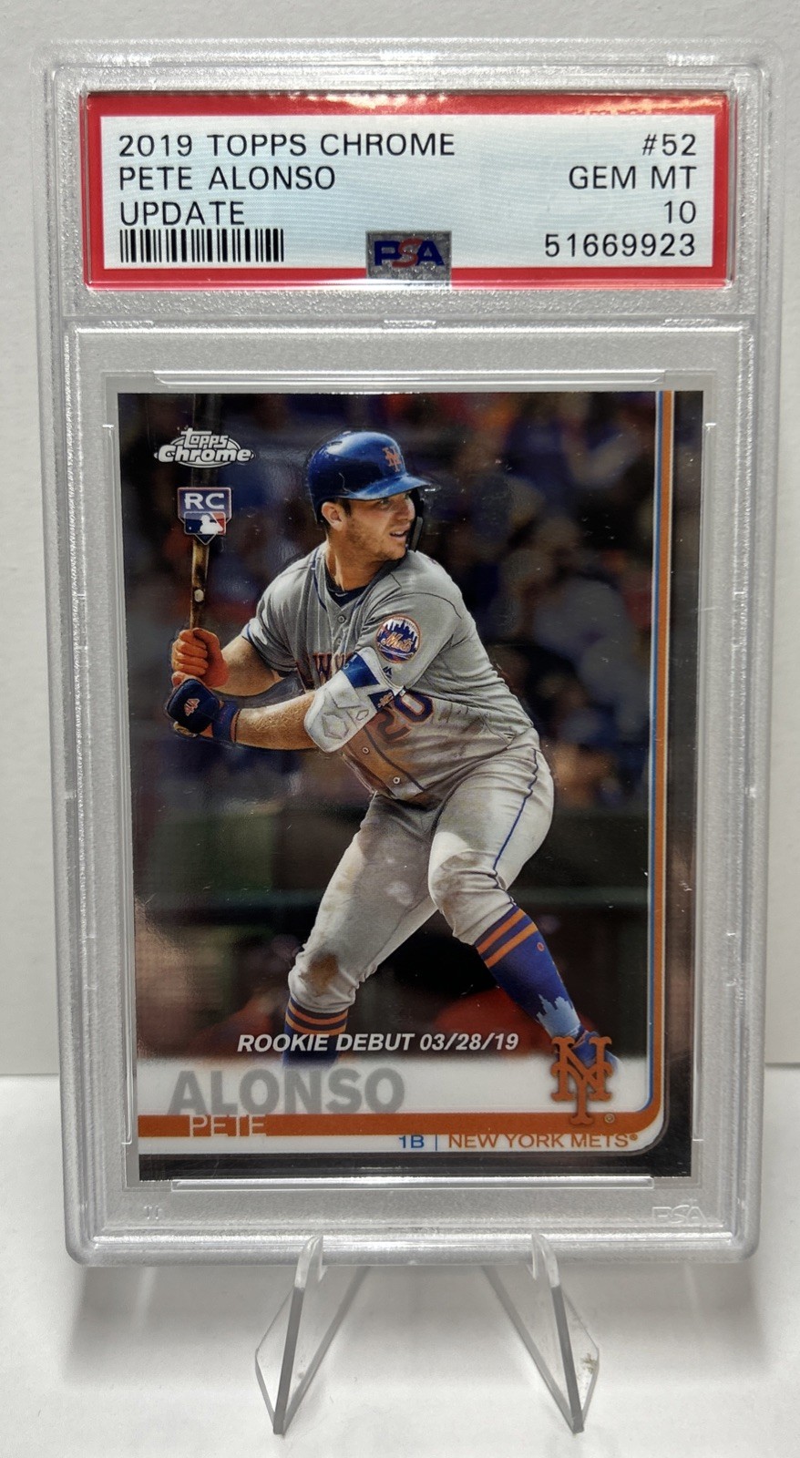 Pete Alonso 2019 Topps Chrome Update RC #52 PSA 10 Gem Mint Rookie Mets Orioles