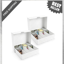 Trading Card Storage Box 3120 Capacity 4 Row Cardboard Organizer with Dividers