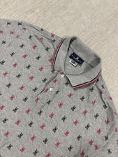 Psycho Bunny Polo Shirt Mens Size 8 XXL Gray Skull Bunny AOP Classic Casual Golf