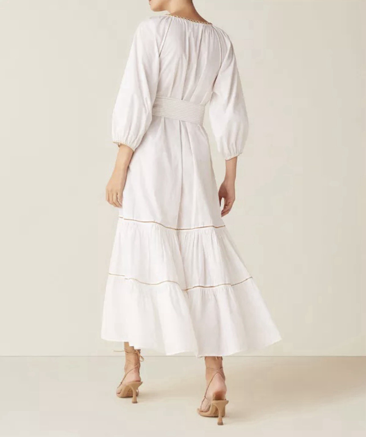 Figue Johanna White Cotton Midi Dress Size XL - image 9