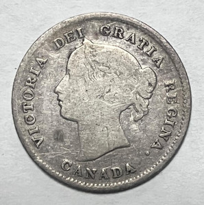 1898 Canada 5 Cents Queen Victoria 0.925 Silver Low Mintage See Included Photos