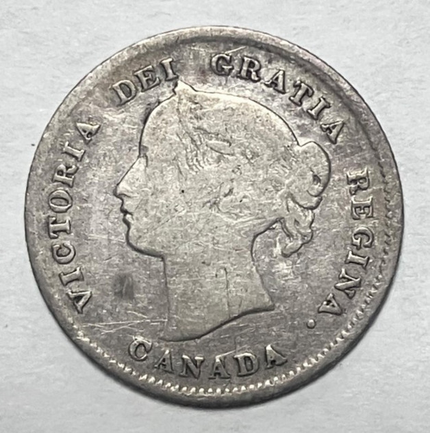 1898 Canada 5 Cents Queen Victoria 0.925 Silver Low Mintage See Included Photos