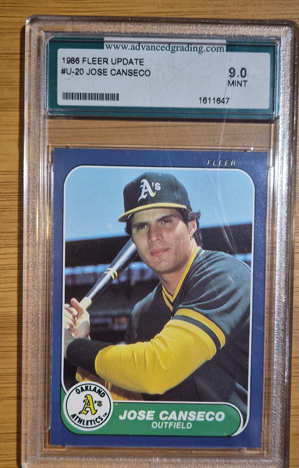 1986 Fleer Update - Jose Canseco #U-20 (RC)
