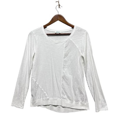 Sundance Womens Top Long Sleeve Tunic White Scoop Neck White Blouse Size XS Matu