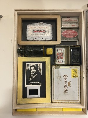 Montage Collage einzigartige Kunst handgefertigtes Stück Heimarbeit Dekor Holz Schattenkasten UK