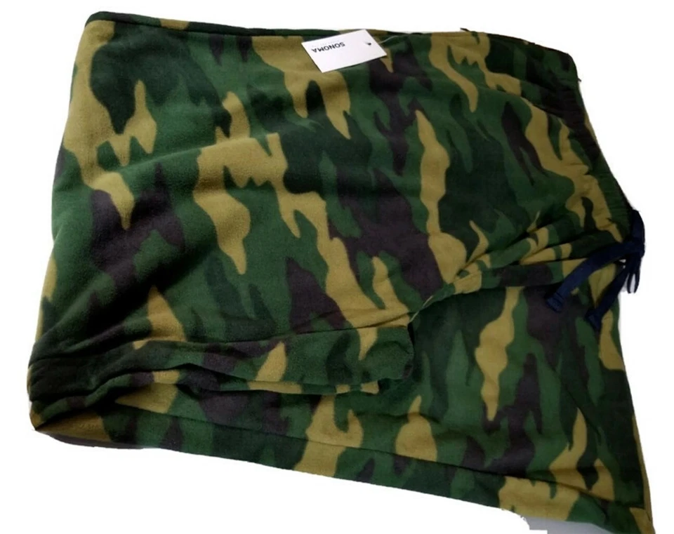 Pijama Sonoma Suave Polar Verde Camuflaje PJ Dormir Salón Pantalones Grandes Altos Nuevo con Etiquetas Foto 4 de 4