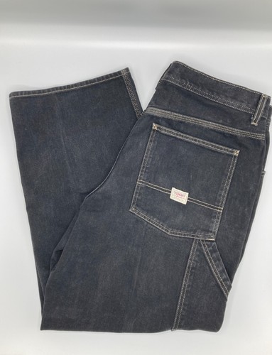 Vintage 2003 Men's TOMMY JEANS Black Relaxed Carpenter Jeans W36 L30