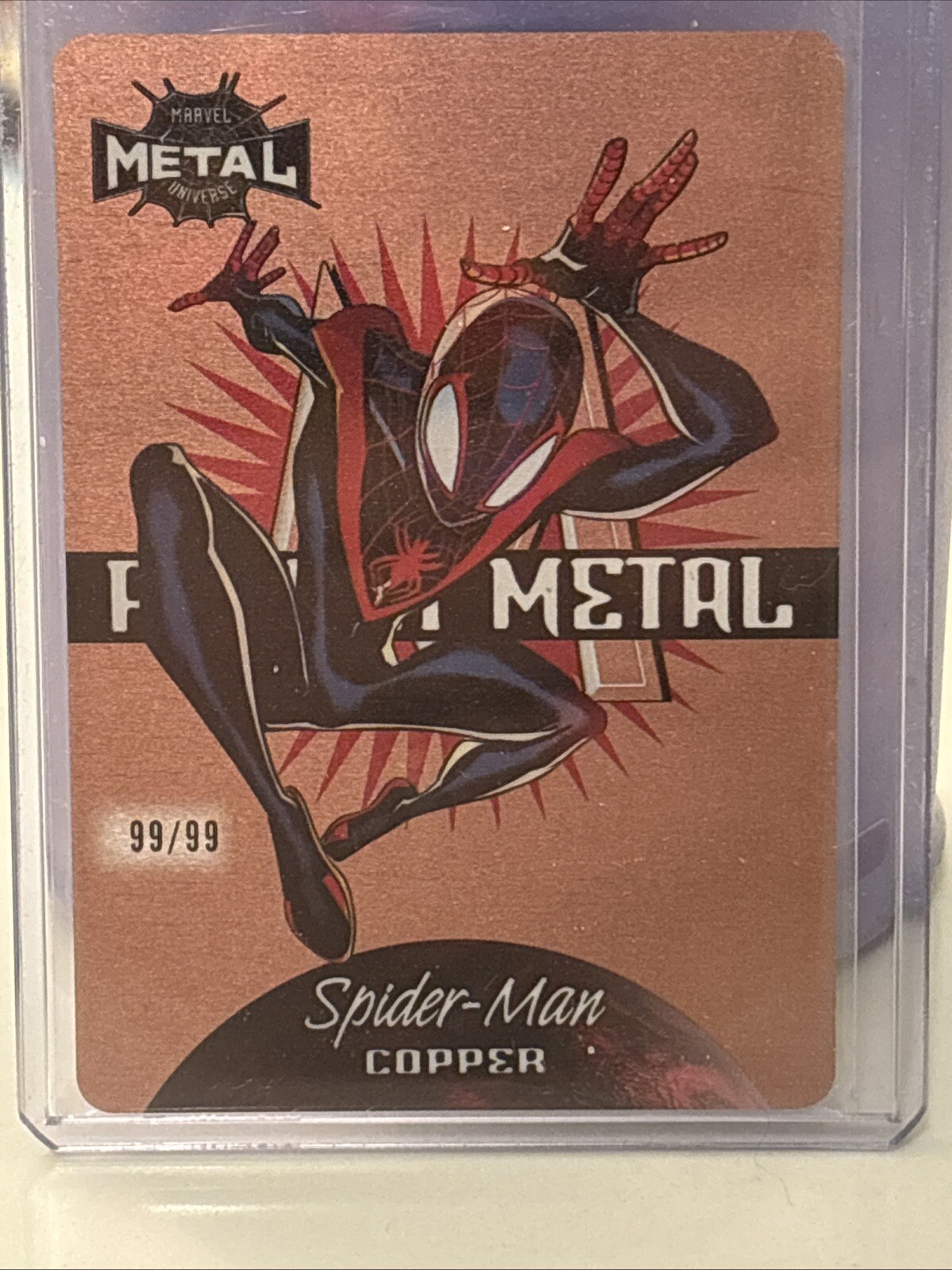 2022 UD Marvel Metal Universe Planet METAL Copper #/99 Miles Morales Spider-Man