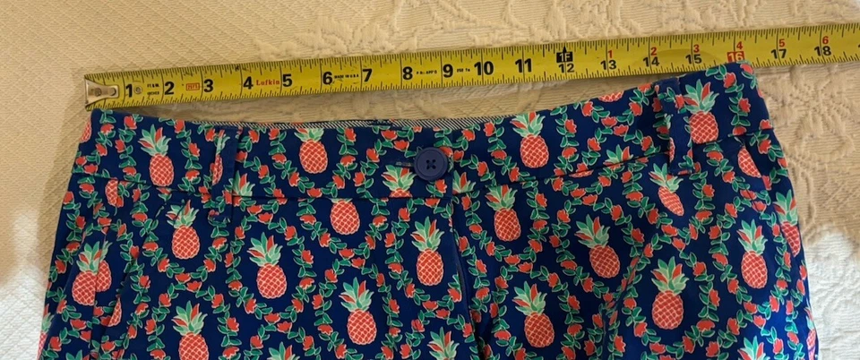 Pantalones Cortos Crown & Ivy Caroline Mujer Azul Marino Estampado Piña Talla 6 Foto 3 de 4
