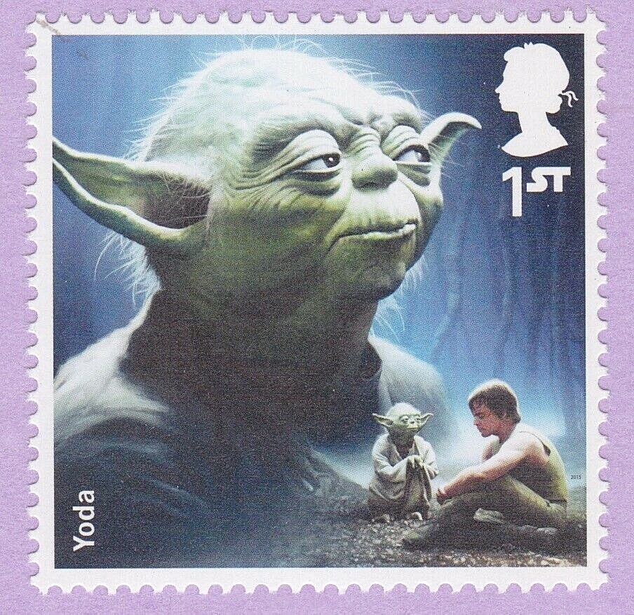 YODA STAMP STAR WARS 2015 ROYAL MAIL GREAT BRITAIN 1st CLASS NEW POSTAGE STAMP 