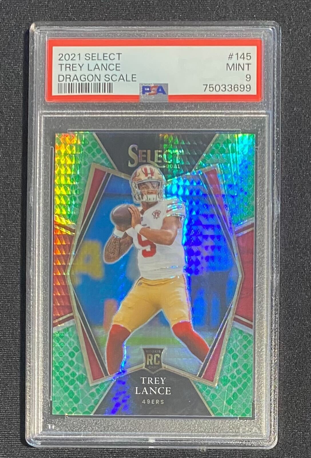 2021 PANINI SELECT TREY LANCE ROOKIE DRAGON SCALE /89 # 145 COWBOYS PSA 9 MINT