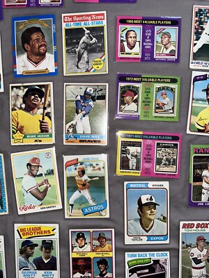 Huge Lot of Raw Rare Vintage Baseball Cards - Mantle Mays Aaron Jackson  Conseco