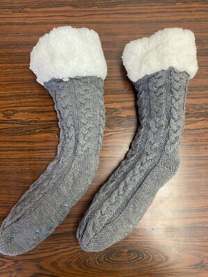Socks Fluffy Non-slip Slipper Socks with Fur Inside Home Warm
