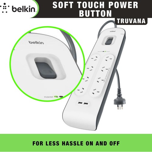 Belkin 8 Way Outlet Surge Protector 2M Power Board Economy 2.4A USBx2 - Picture 10 of 12